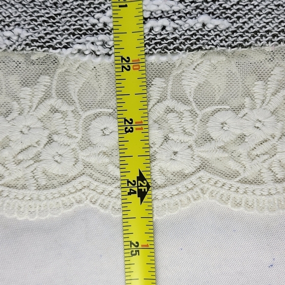 Ann Taylor Loft Factory Sweater Size S Lace Hem Open Knit 3/4 Sleeve Marled - Picture 8 of 11